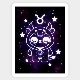 Taurus kawaii zodiac sign Sticker